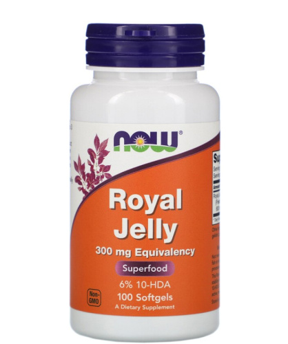 Royal Jelly (Маточное Молочко) 300 мг 100 капсул (Now Foods)
