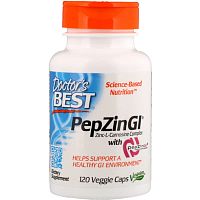 Doctor's Best PepZin GI (Комплекс Цинк-L-Карнозина) 120 растительных капсул