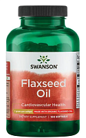 Flaxseed Oil (льняное масло) 1 г 100 мягких капсул (Swanson)