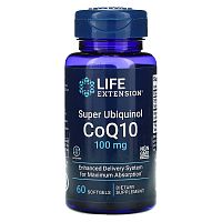 Life Extension Super Ubiquinol CoQ10 (Суперубихинол Коэнзим Q10) 100 мг. 60 мягких капсул