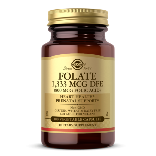 Folate 1,333 mcg DFE (800 mcg Folic Acid) 100 вегетарианских капсул (Solgar)