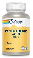 Solaray Pantothenic Acid (Пантотеновая кислота) 500 мг. 100 растительных капсул