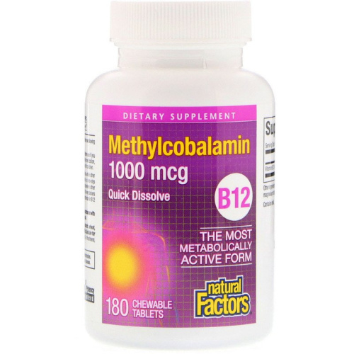 Methylcobalamin 1000 мкг (Метилкобаламин B12) 180 жевательных таблеток (Natural Factors) фото 2