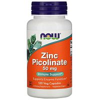 Now Foods Zinc Picolinate (Пиколинат цинка) 50 мг. 120 растительных капсул