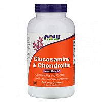 Glucosamine & Chondroitin 240 вег капсул (Now Foods)
