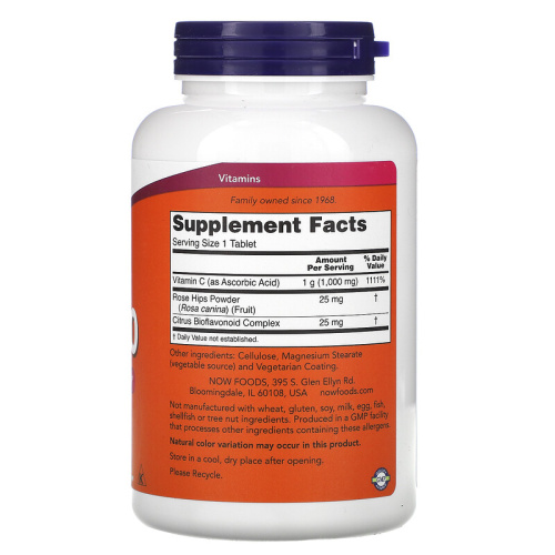 Now Foods C-1000 With Rose Hips & Bioflavonoids (Витамин C с шиповником и биофлавоноидами) 250 таблеток фото 2