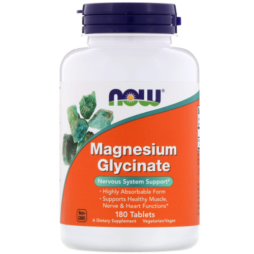 Now Foods Глицинат магния (Magnesium Glycinate) 200 мг. 180 таблеток