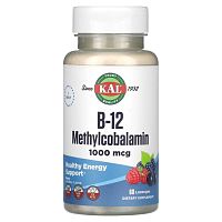 KAL Methylcobalamin B-12 (Метилкобаламин, Витамин B12) 1000 мкг. 60 пастилок со вкусом ягод