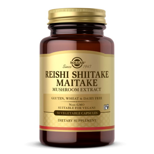 Solgar Экстракт грибов Рейши, Шиитаке и Мейтаке (Reishi Shiitake Maitake Mushroom Extract) 50 капсул
