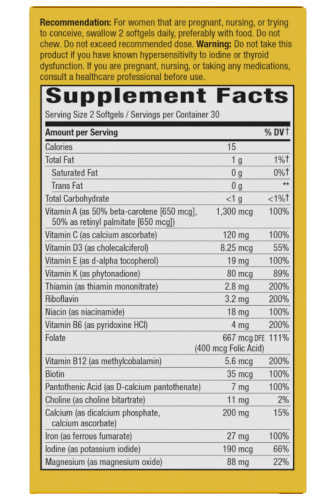 Alive! Premium Prenatal Multivitamin (мультивитамины для беременных) 60 капсул (Nature's Way) фото 2