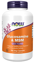 Now Foods Глюкозамин & МСМ (Glucosamine & MSM) 180 растительных капсул