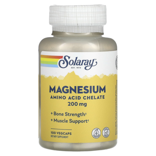Solaray Magnesium Amino Acid Chelate (Магний хелат) 200 мг. 100 растительных капсул фото 4 Solaray Magnesium Amino Acid Chelate (Магний хелат) 200 мг. 100 растительных капсул фото 4