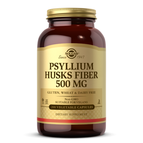 Psyllium Husks Fiber (Клетчатка из Шелухи Семян Подорожника) 500 мг 200 капсул (Solgar)