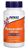 Resveratrol 200 мг (Ресвератрол) 60 вег капсул (Now Foods)