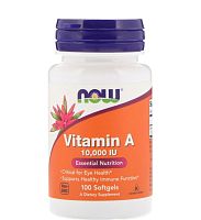 Now Foods Витамин A (Vitamin A) 1000 ME 100 мягких капсул