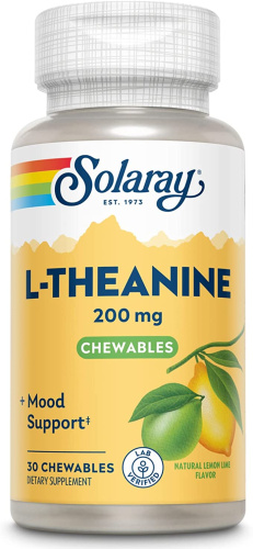L-Theanine 200 mg Chewables (L-Теанин 200 мг) 30 жевательных таблеток (Solaray)