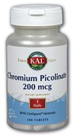 Chromium Picolinate 200 мкг (Хром пиколинат) 100 таблеток (KAL)