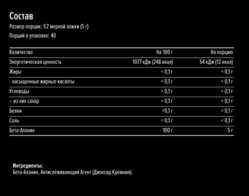Beta-Alanine Powder 200 г (Maxler)_ фото 2
