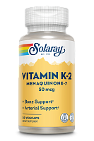 Vitamin K-2 50 mcg (Menaquinone-7) Витамин K-2 50 мкг (MK-7) 30 вег капсул (Solaray)