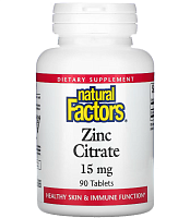 Zinc Citrate 15 mg (цитрат цинка 15 мг) 90 таблеток (Natural Factors)