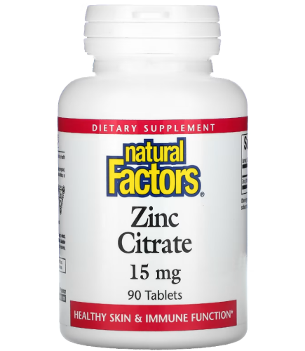 Zinc Citrate 15 mg (цитрат цинка 15 мг) 90 таблеток (Natural Factors)