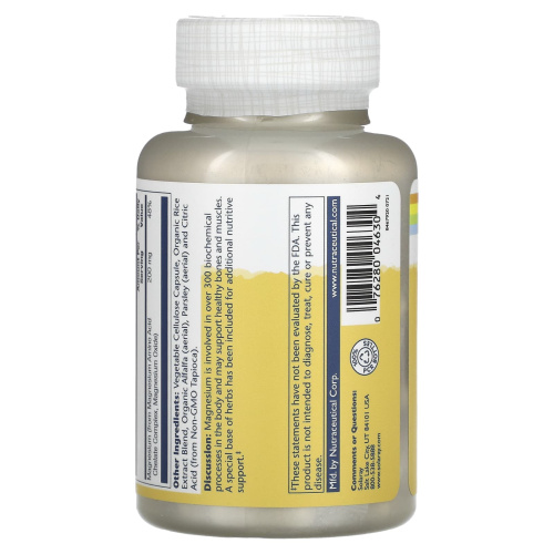 Solaray Magnesium Amino Acid Chelate (Магний хелат) 200 мг. 100 растительных капсул фото 3 Solaray Magnesium Amino Acid Chelate (Магний хелат) 200 мг. 100 растительных капсул фото 3