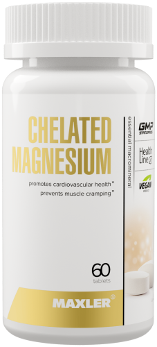 Maxler Chelated Magnesium (Магний бисглицинат хелат) 200 мг. 60 таблеток