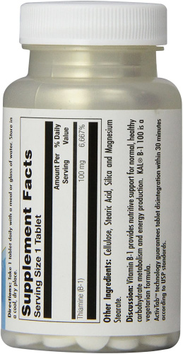 Vitamin B-1 100 мг (Тиамин) 100 таблекток (KAL) фото 2