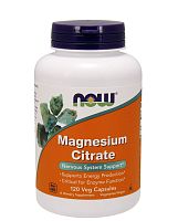 Now Foods Magnesium Citrate (Цитрат магния) 400 мг. 120 растительных капсул