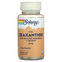 Solaray Ultra Zeaxanthin Eye Health Formula + Lutein (Ультра зеаксантин, формула для здоровья глаз + Лютеин) 6 мг. 30 растительных капсул