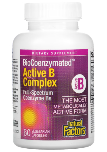 Active B Complex BioCoenzymated 60 Vegetarian Capsules (Natural Factors) фото 3