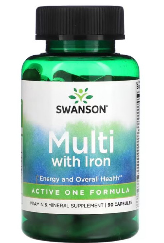 Multi Plus Energy (With Iron) Мультивитамины с железом 90 капсул (Swanson)
