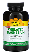 Chelated Magnesium (Хелатный магний) 250 мг 240 таблеток (Country Life)
