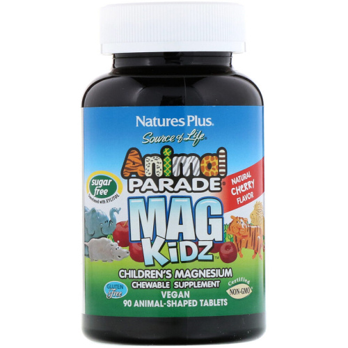 Animal Parade MagKidz 100 мг (Детский магний) вкус вишни 90 таблеток (NaturesPlus) фото 2