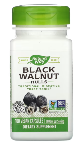 Black Walnut Hulls 1000 mg (Скорлупа черного ореха 1000 мг) 100 вег капс (Nature's Way)