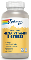 Solaray Mega Vitamin B-Stress Time Released (Мега-витамин B для снятия стресса замедленного высвобождения) 240 растительных капсул 