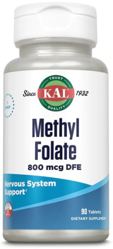 KAL Метилфолат (Methyl Folate) 800 мкг. DFE 90 таблеток