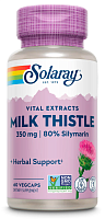 Solaray Vital Extracts Milk Thistle 80% Sylymarin (Экстракт семян расторопши, 80% силимарин) 350 мг. 60 растительных капсул