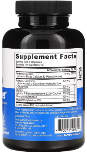 Neuro Optimizer (Нейрооптимизатор) 120 капсул (Jarrow Formulas) фото 2