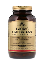 Solgar Omega 3-6-9 (Омега 3-6-9) 1300 мг. 120 капсул