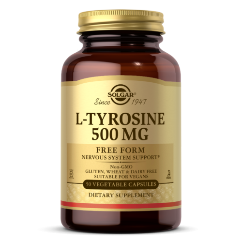 L-Tyrosine 500 мг (L-Тирозин) 50 вег капсул (Solgar)