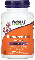 Now Foods Натуральный Ресвератрол (Natural Resveratrol) 200 мг. 120 капсул