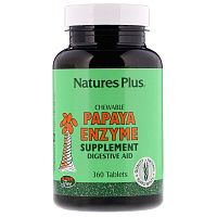 NaturesPlus Chewable Papaya Enzyme (Жевательная добавка с ферментами папайи) 360 таблеток