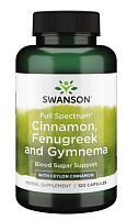 Cinnamon, Fenugreek and Gymnema Full Spectrum 120 капсул (Swanson)