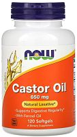 Now Foods Castor Oil (Касторовое масло) 650 мг. 120 мягких капсул