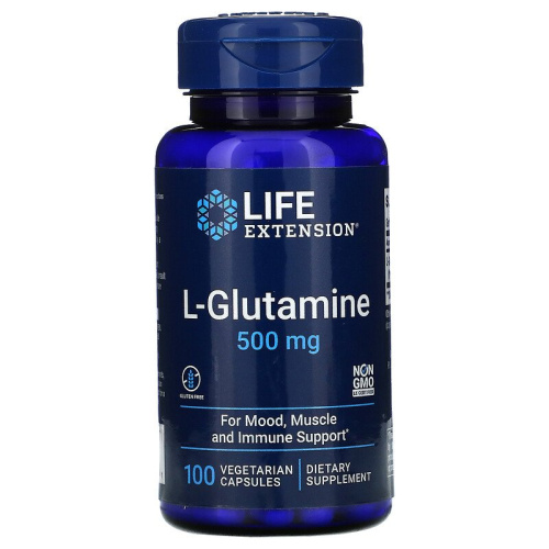 Life Extension L-Glutamine (L-Глютамин) 500 мг. 100 капсул