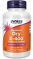 Dry E-400 Vegetarian (Витамин Е как d-альфа-токоферилсукцинат) 100 вег капсул (Now Foods)