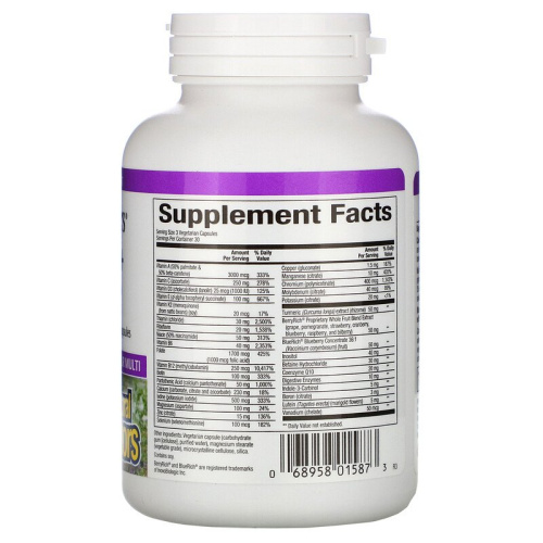 MultiFactors women's 50+ (Мультивитамины для женщин старше 50 лет) 90 вег капсул (Natural Factors) фото 2