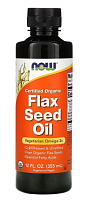 Flax Seed Oil Organic (Органическое Льняное Масло) 355 мл (Now Foods)