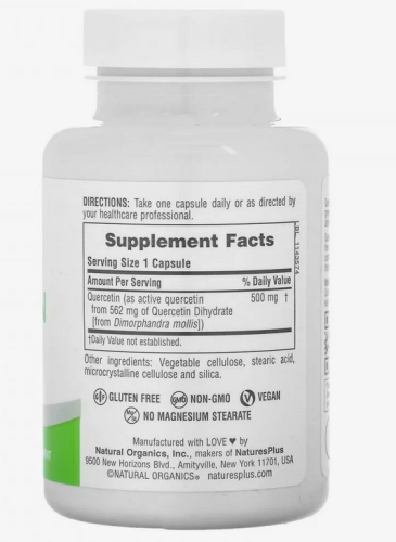 Pro Quercetin 500 mg (Кверцетин 500 мг) 60 капсул (NaturesPlus) фото 2